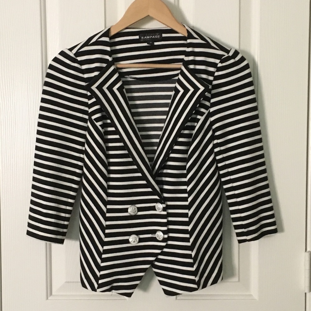 Black & White Striped Blazer